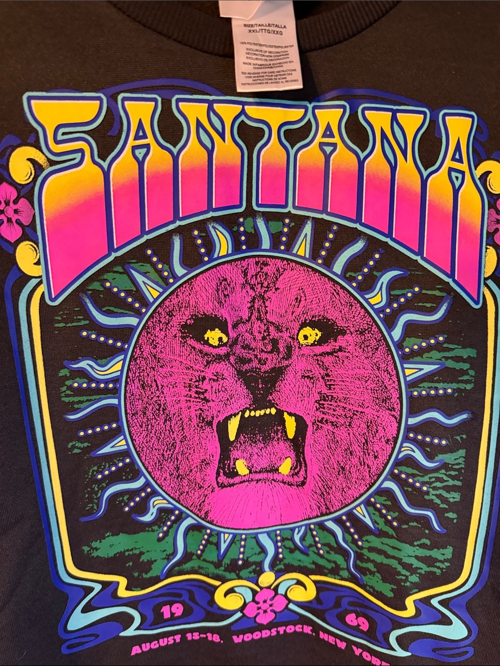 Carlos by Carlos Santana Black Sweat with Neon Pink & Yellow-Accented Graphic - Picture 3 of 6